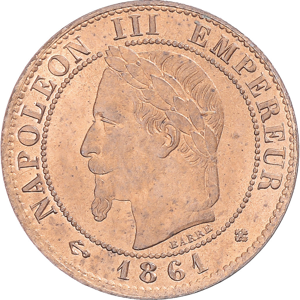 Coin, France, Napoleon III, Napoléon III, Centime, 1861, Strasbourg, MS(60-62)