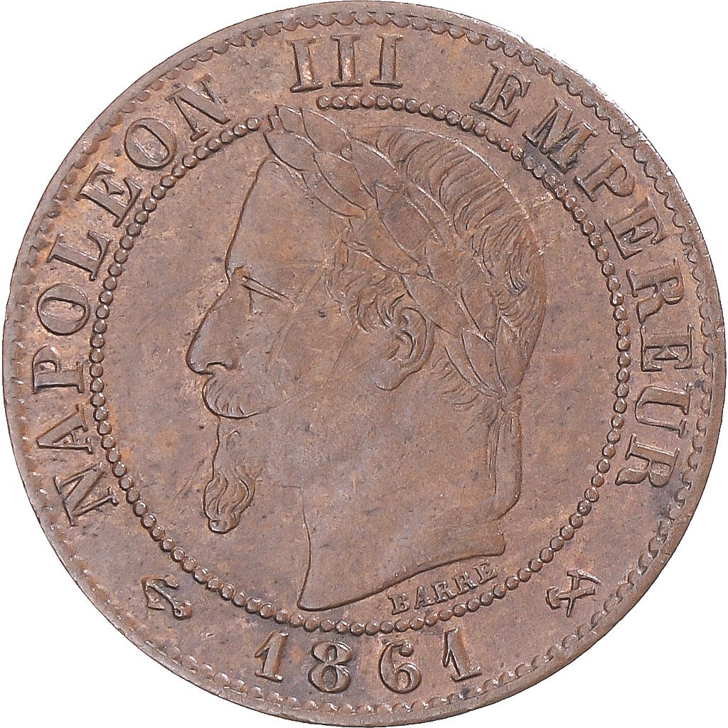 Monnaie, France, Napoleon III, 1 Centime, 1861, Bordeaux, TTB+, Bronze