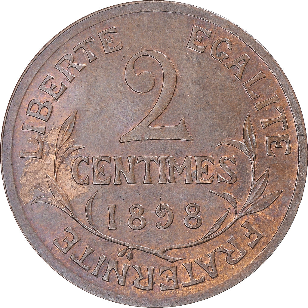 Moneta, Francia, Dupuis, 2 Centimes, 1898, Paris, SPL-, Bronzo, KM:841