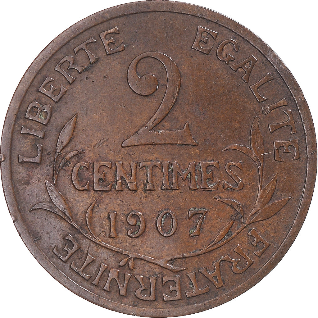 Münze, Frankreich, Dupuis, 2 Centimes, 1907, Paris, SS, Bronze, KM:841