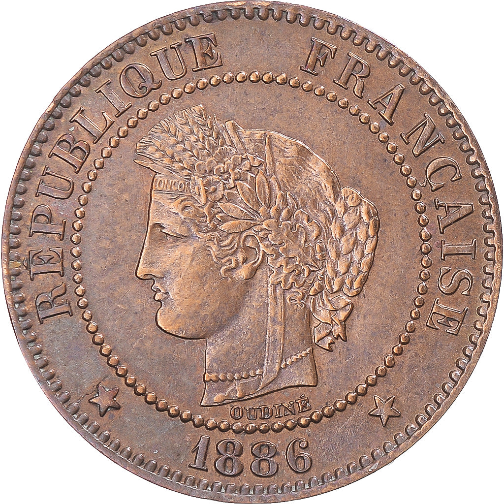 Coin, France, Cérès, 2 Centimes, 1886, Paris, AU(50-53), Bronze, KM:827.1