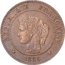 Coin, France, Cérès, 2 Centimes, 1886, Paris, AU(50-53), Bronze, KM:827.1