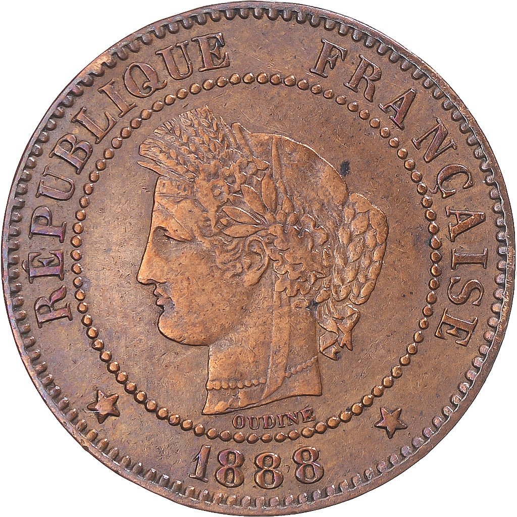 Coin, France, Cérès, 2 Centimes, 1888, Paris, EF(40-45), Bronze, Gadoury:105