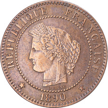 Coin, France, Cérès, 2 Centimes, 1890, Paris, AU(50-53), Bronze, KM:827.1