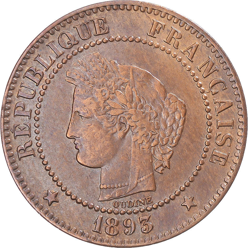 Coin, France, Cérès, 2 Centimes, 1893, Paris, EF(40-45), Bronze, Gadoury:105