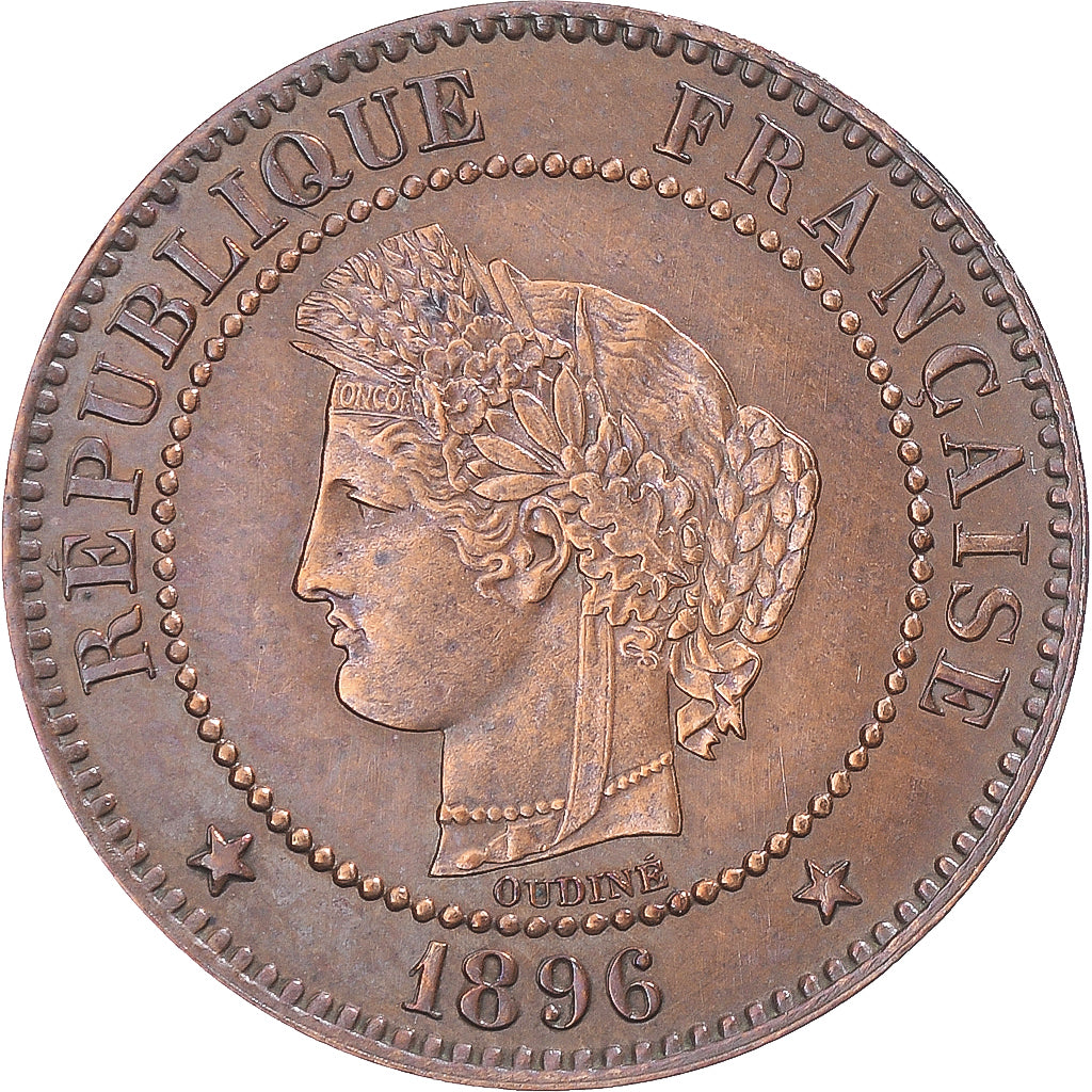 Munten, Frankrijk, Cérès, 2 Centimes, 1896, Paris, ZF+, Bronzen, Gadoury:105
