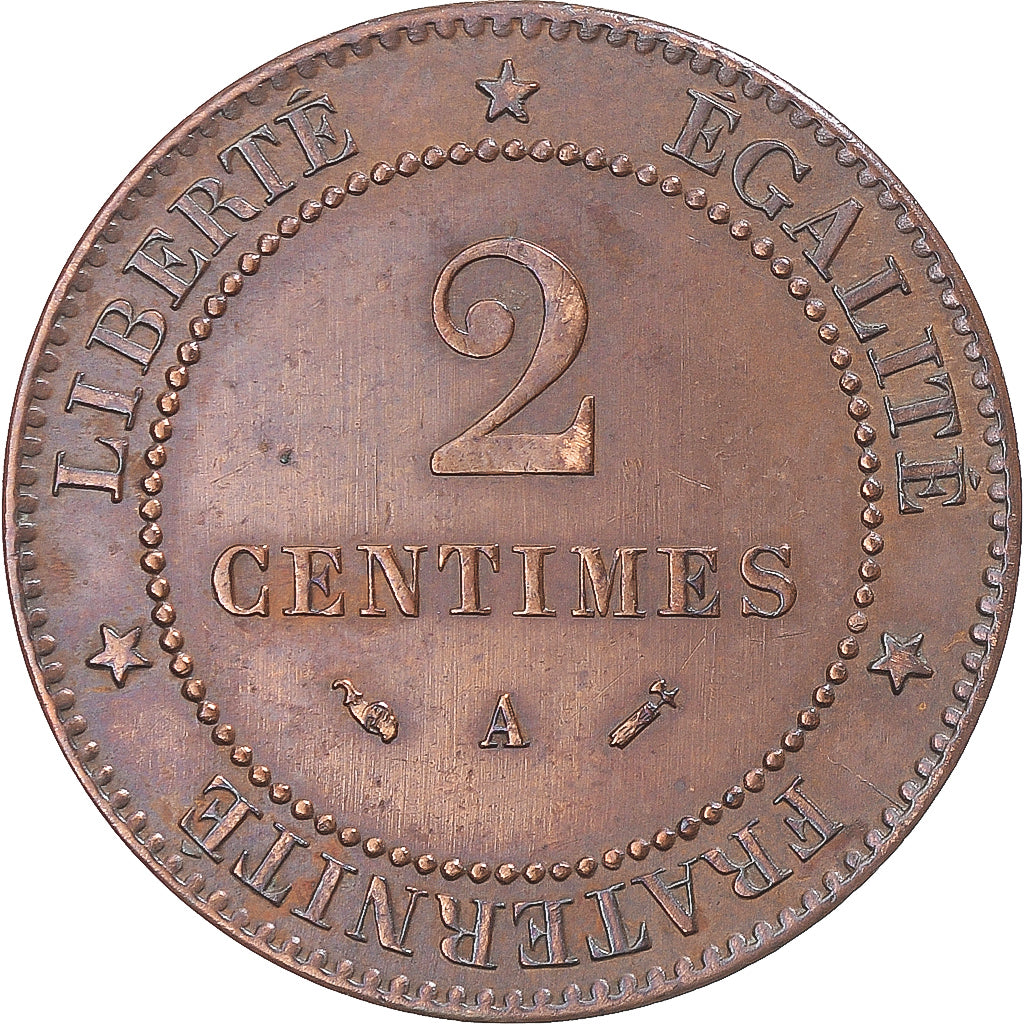 Münze, Frankreich, Cérès, 2 Centimes, 1895, Paris, SS+, Bronze, Gadoury:105