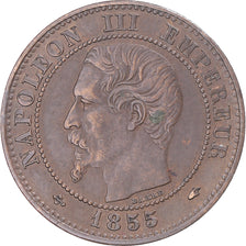 France, Napoleon III, 2 Centimes, 1855, Paris, Bronze, EF(40-45), Gadoury:103