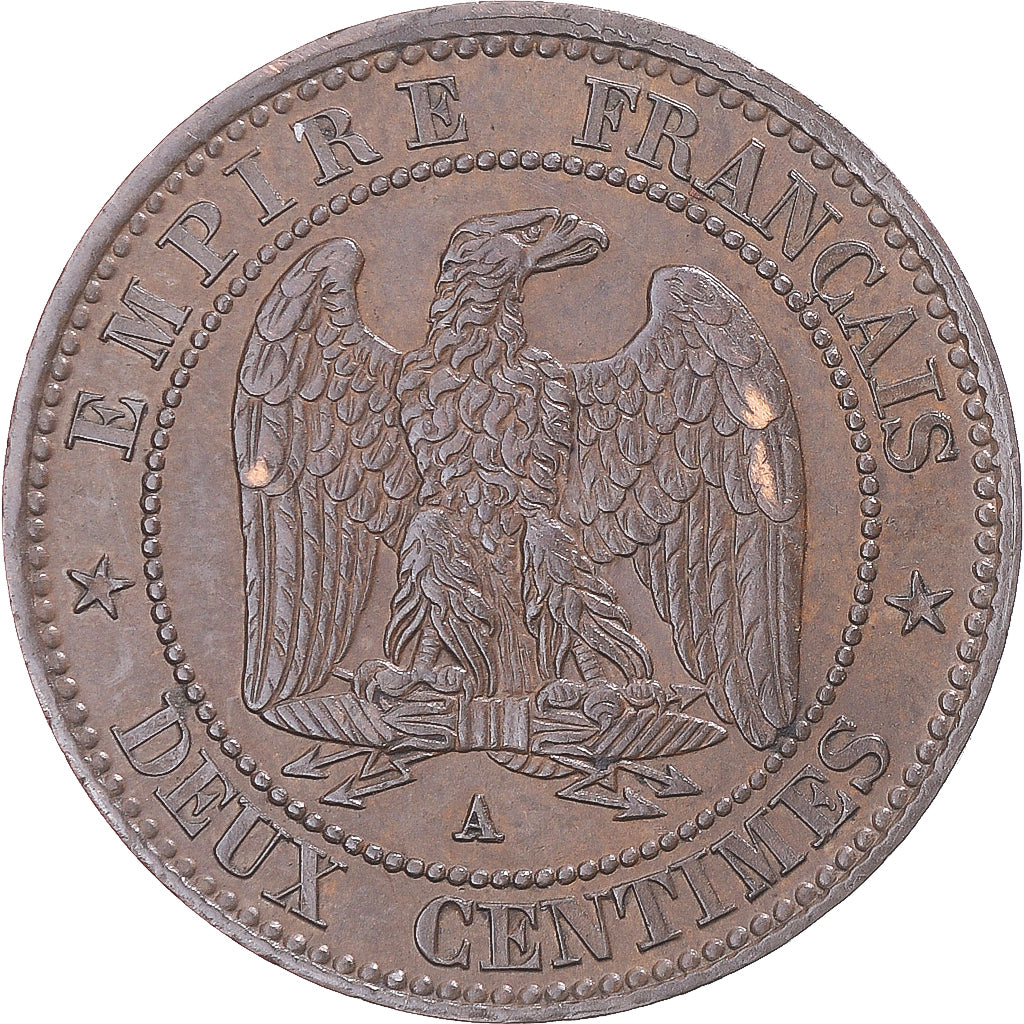 France, Napoleon III, 2 Centimes, 1855, Paris, Bronze, EF(40-45), Gadoury:103