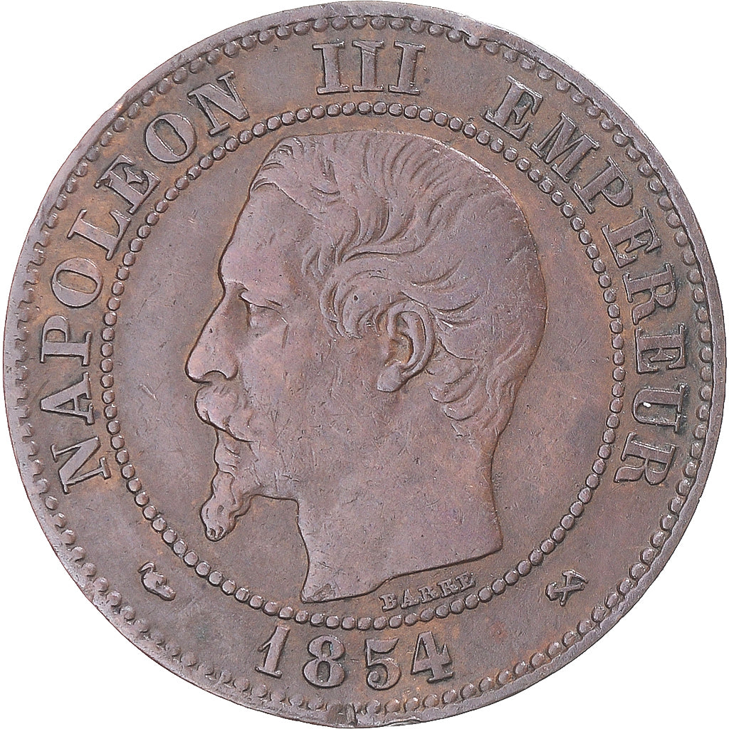 Coin, France, Napoleon III, 2 Centimes, 1854, Rouen, VF(30-35), Bronze