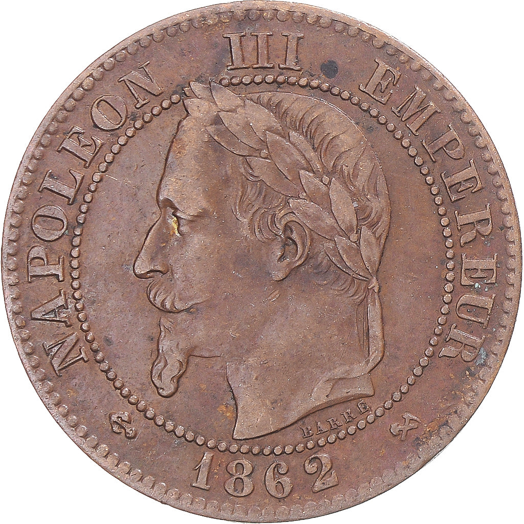 Munten, Frankrijk, Napoleon III, 2 Centimes, 1862, Bordeaux, ZF, Bronzen