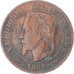 Francia, Napoleon III, 2 Centimes, 1861, Bordeaux, Bronzo, MB, Gadoury:104