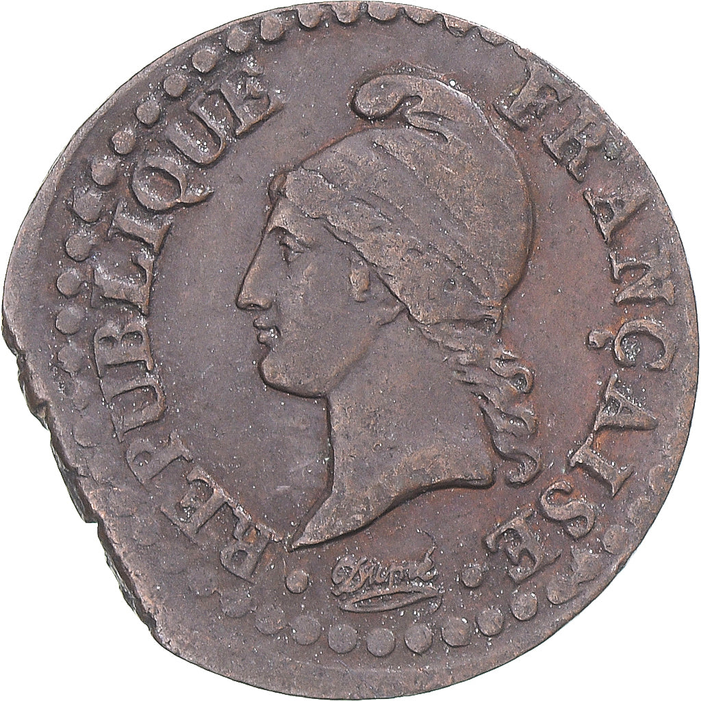 Münze, Frankreich, Dupré, Centime, AN 6, Paris, S+, Bronze, KM:646