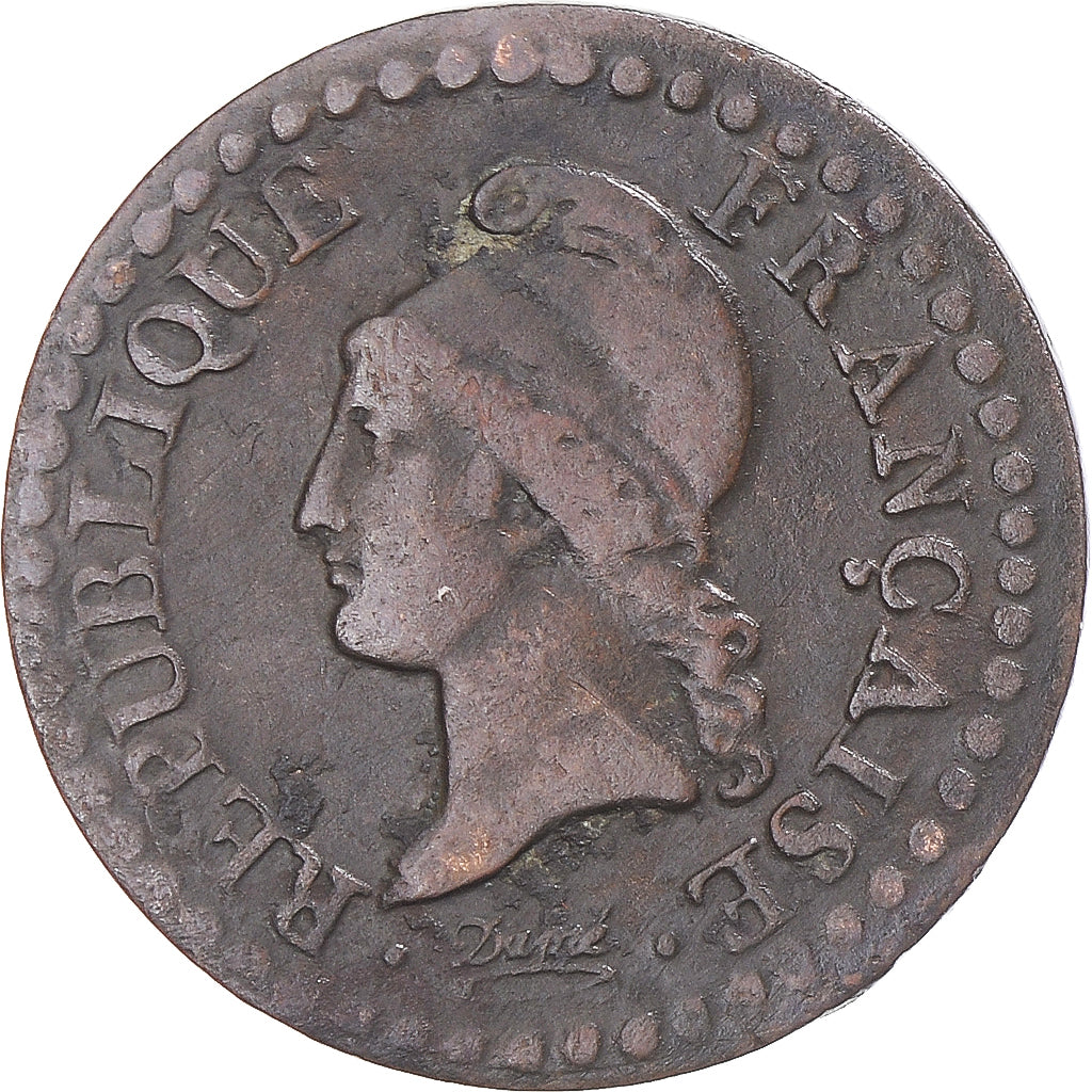 Coin, France, Dupré, Centime, AN 6, Paris, VF(30-35), Bronze, KM:646