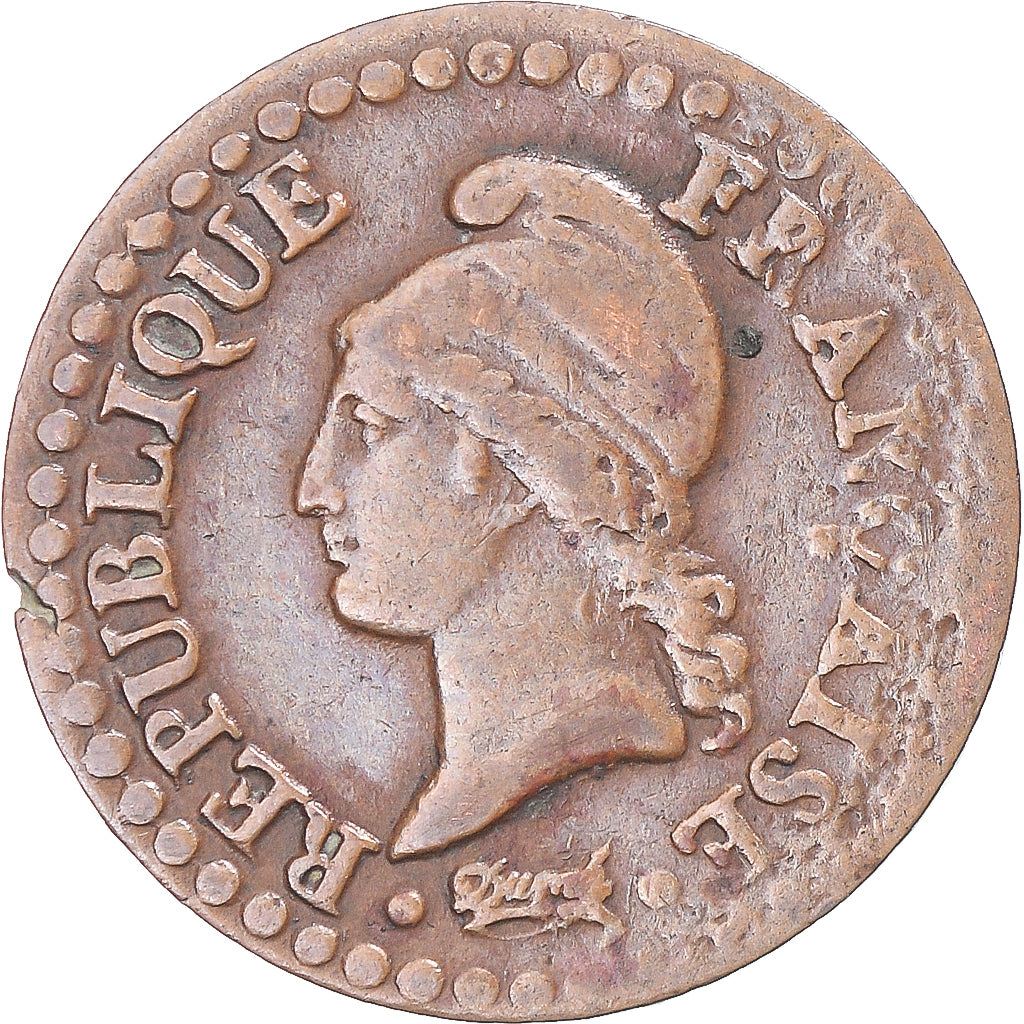 Moneta, Francia, Dupré, Centime, AN 7, Paris, MB+, Bronzo, KM:646, Gadoury:76