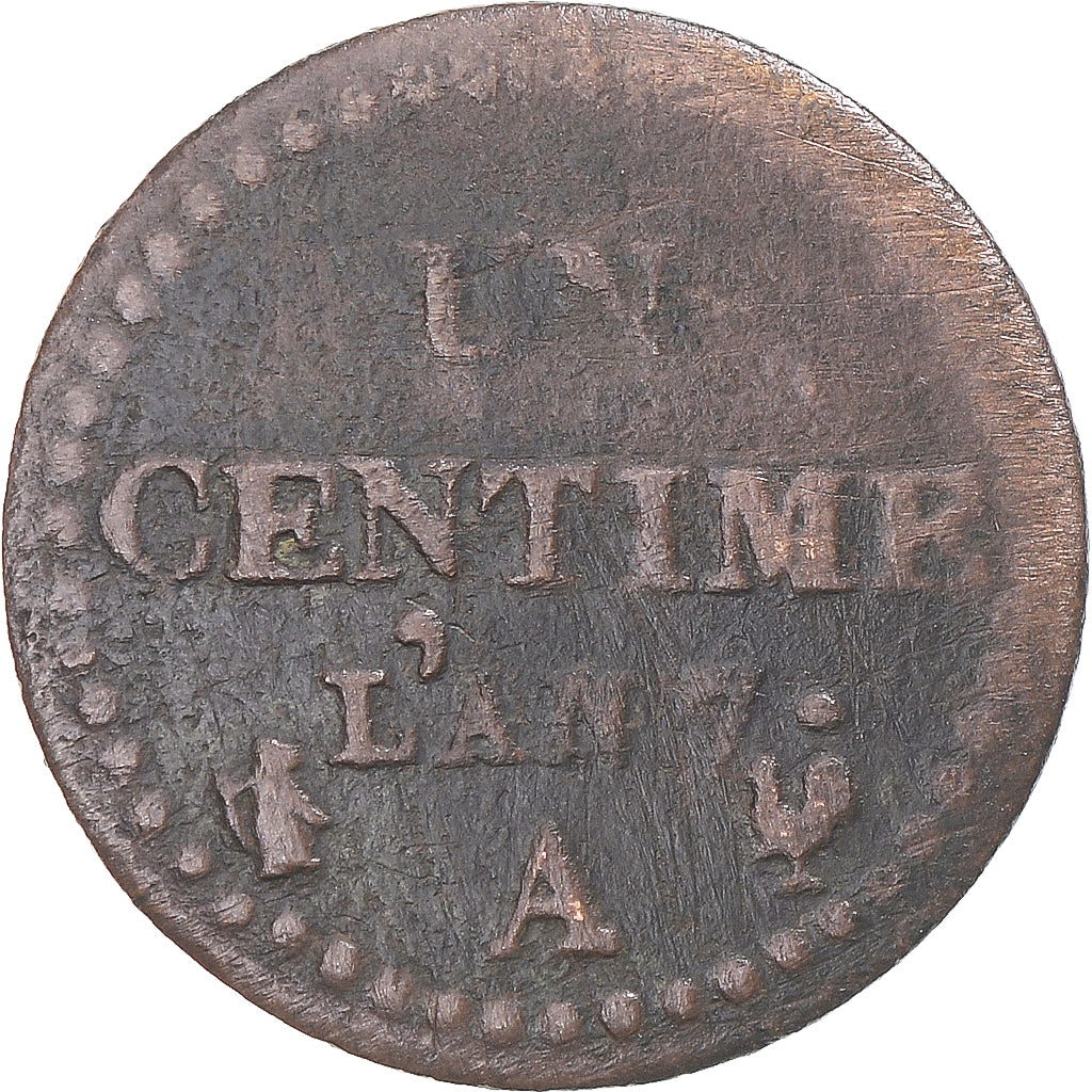 Münze, Frankreich, Dupré, Centime, AN 7, Paris, SGE+, Bronze, KM:646