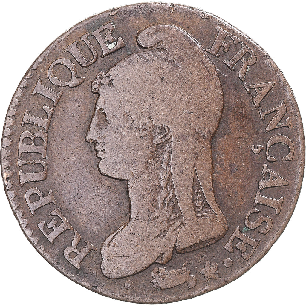 Coin, France, Dupré, 5 Centimes, AN 5, Paris, VF(30-35), Bronze, KM:635.1