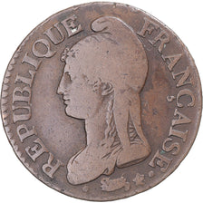 Coin, France, Dupré, 5 Centimes, AN 5, Paris, VF(30-35), Bronze, KM:635.1