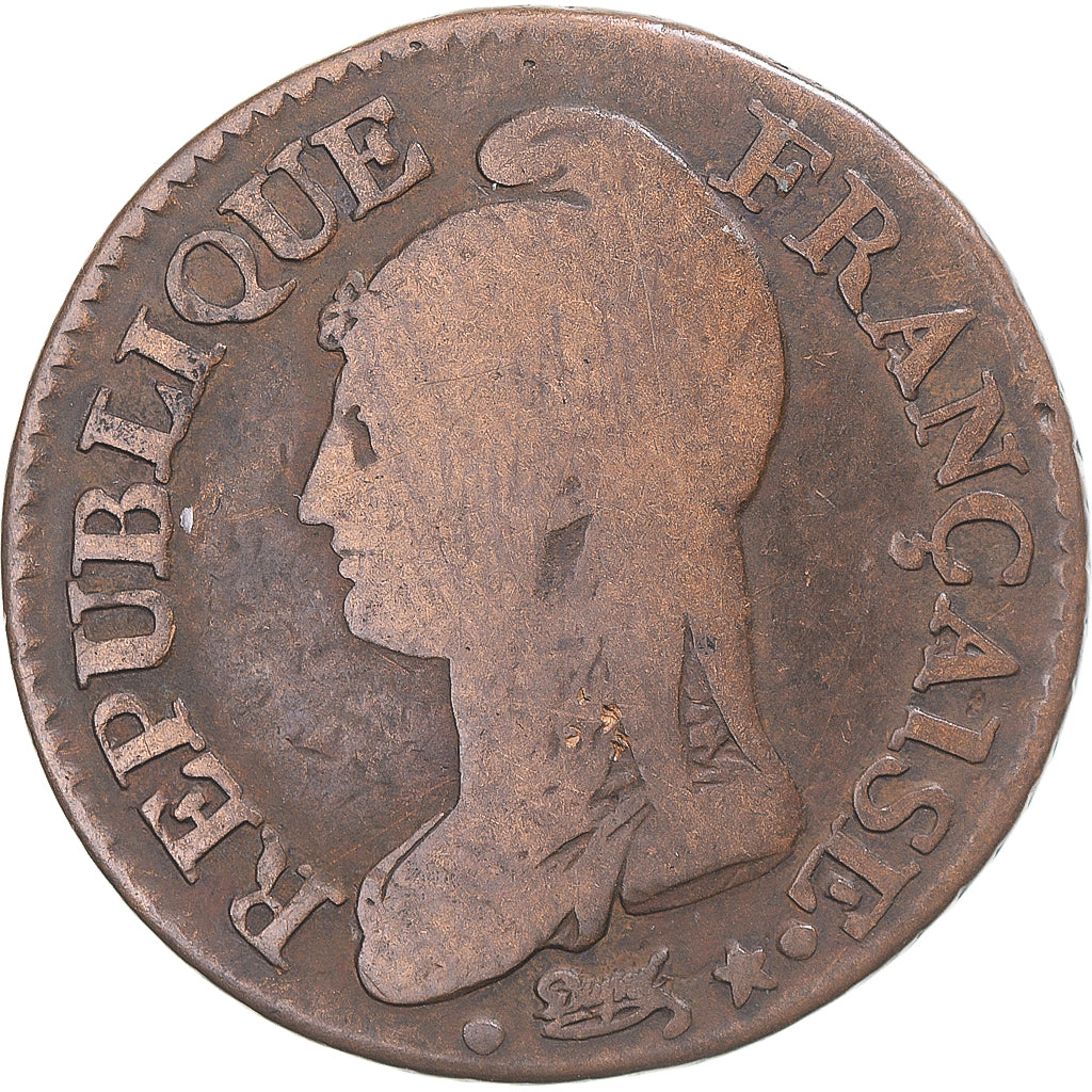 Munten, Frankrijk, Dupré, 5 Centimes, AN 8, Paris, FR, Bronzen, KM:640.1