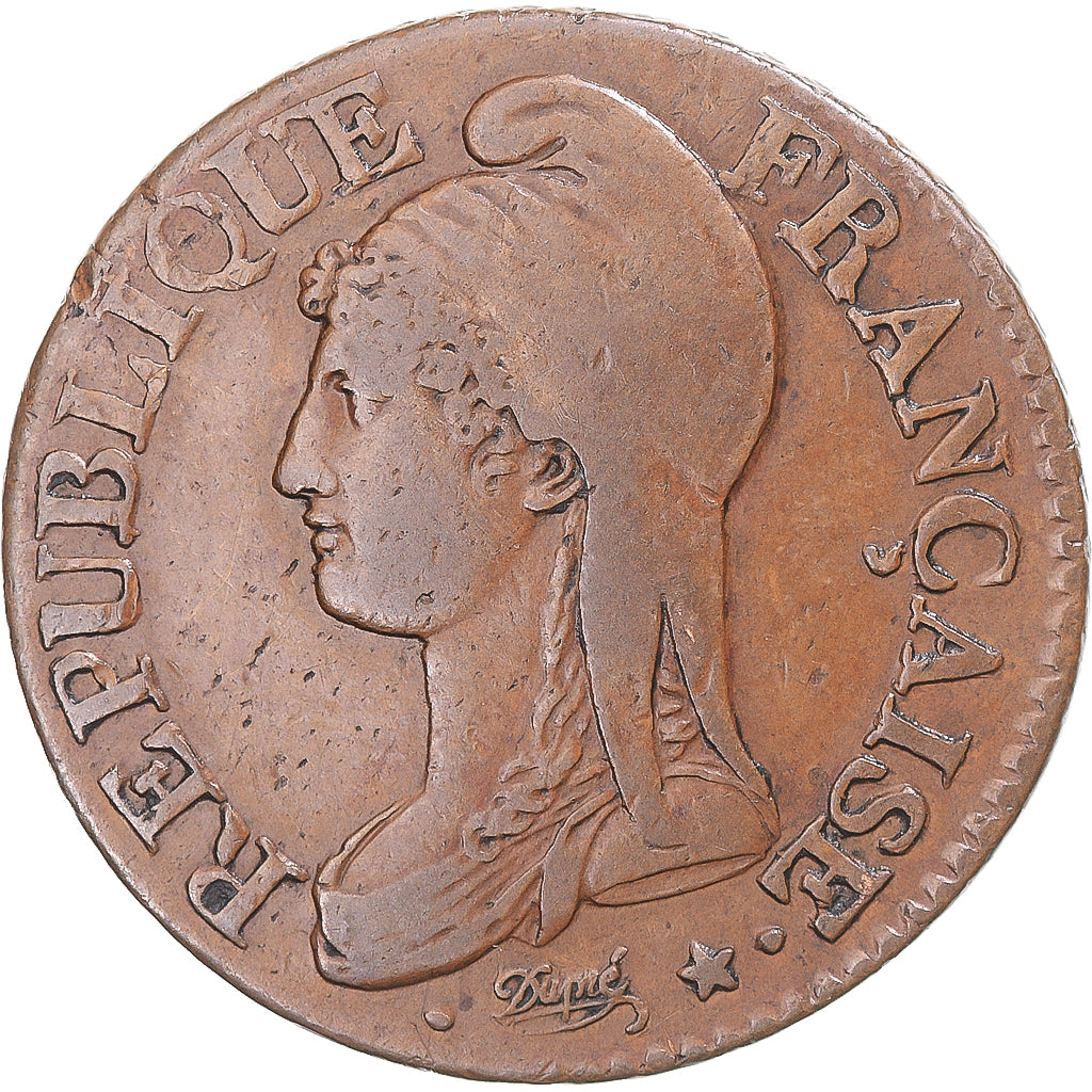 Coin, France, Dupré, 5 Centimes, AN 8, Strasbourg, EF(40-45), Bronze