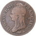 Moneda, Francia, Dupré, 5 Centimes, An 8/6, Lille, BC+, Cobre, Gadoury:126a