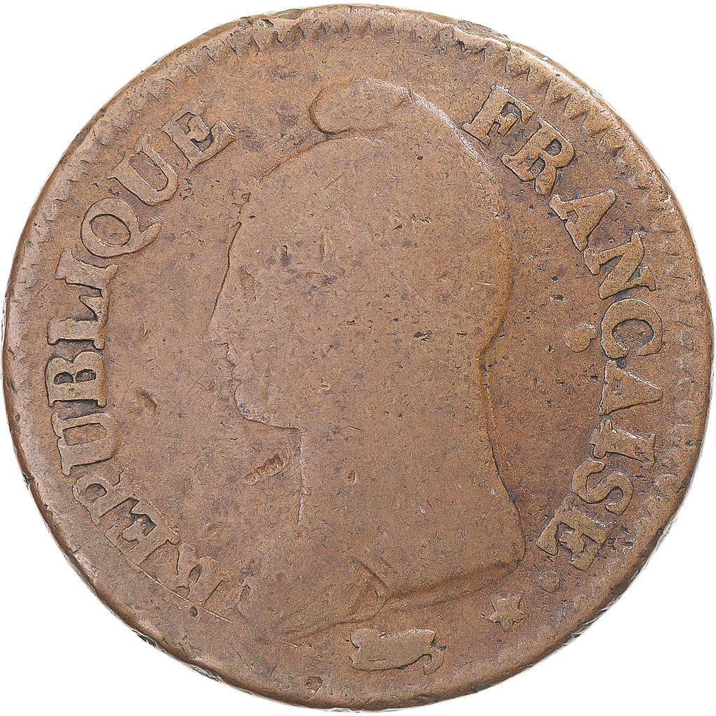 Münze, Frankreich, Dupré, Decime, AN 7, Paris, SGE+, Bronze, KM:644.1