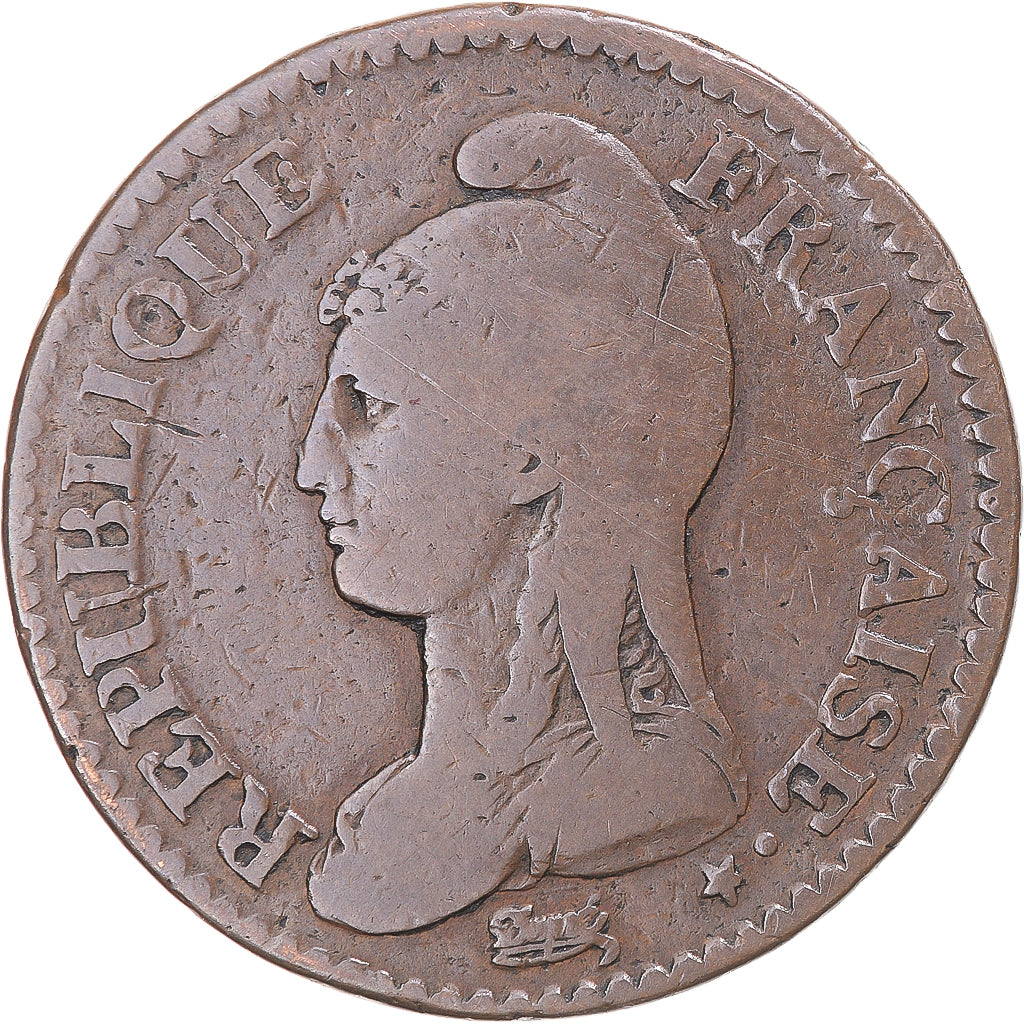 Munten, Frankrijk, Dupré, 2 Décimes, AN 4, Paris, FR, Bronzen, KM:638.1