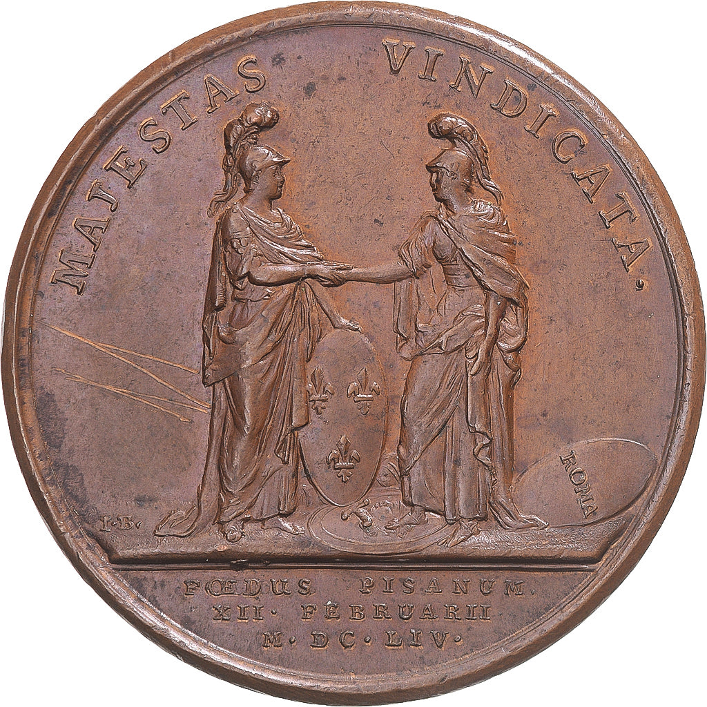 France, Medal, Louis XIV, Traité de Pise, History, 1664, Mauger, Frappe