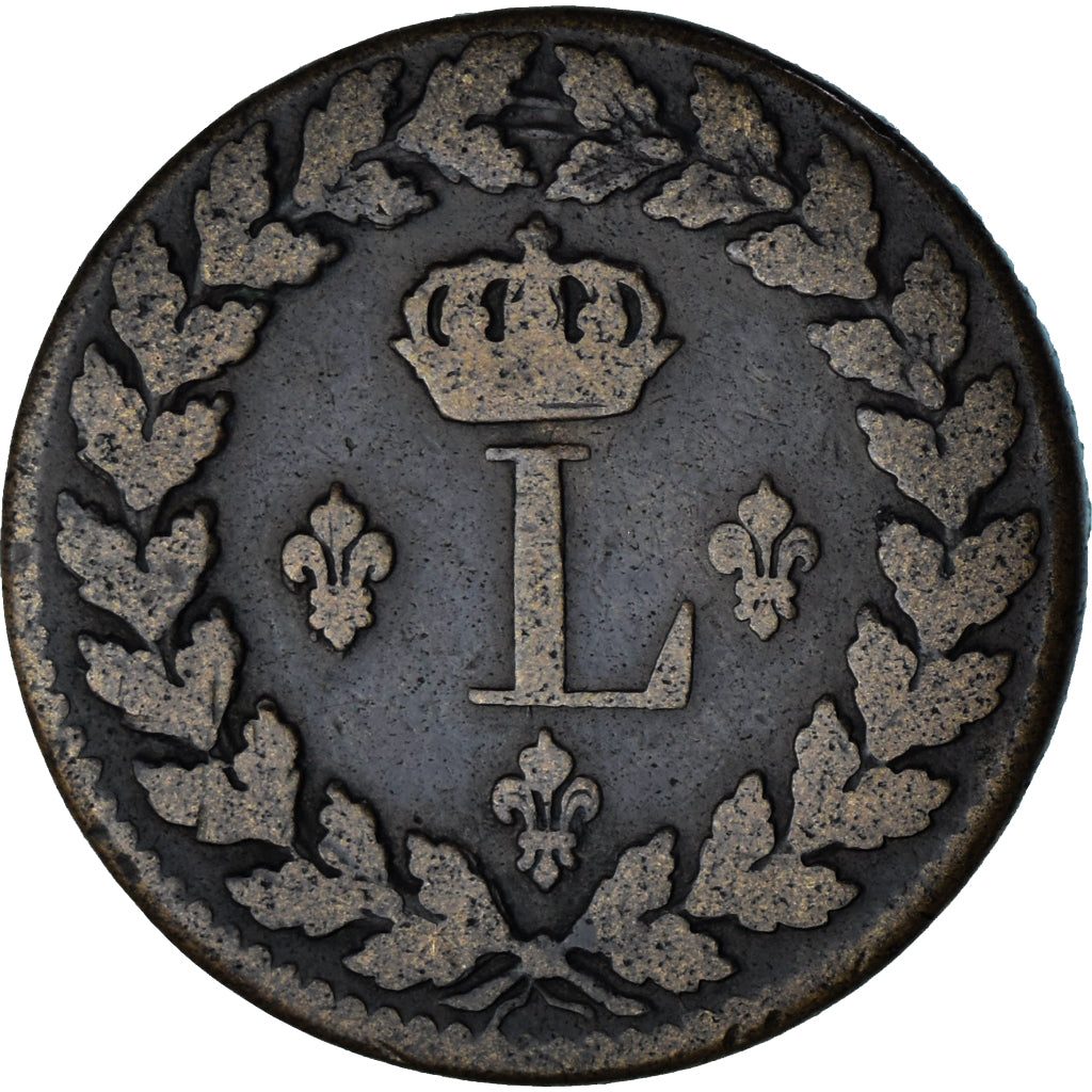 Münze, Frankreich, Louis XVIII, Decime, 1815, Strasbourg, S, Bronze, KM:701