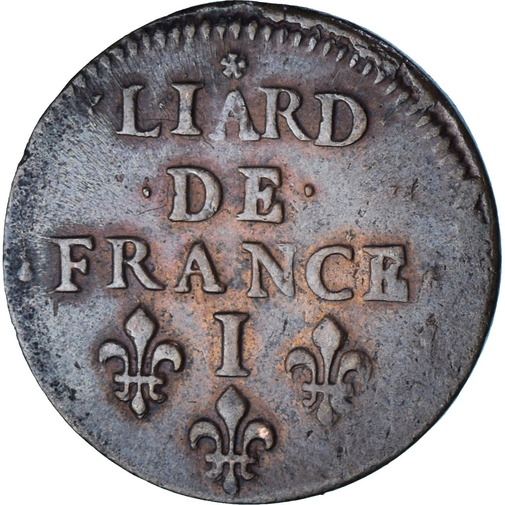 Monnaie, France, Louis XIV, Liard de France au buste juvénile, deuxième type