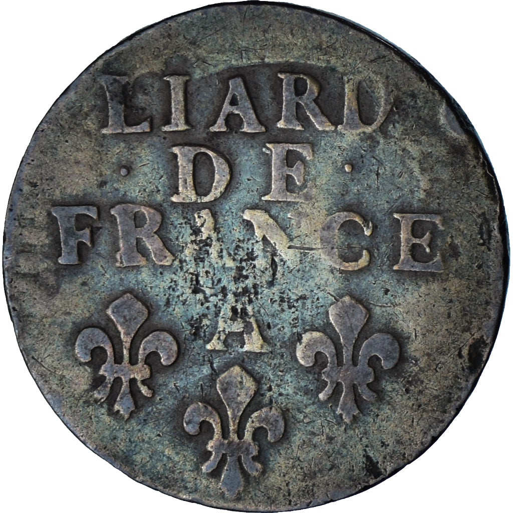 Munten, Frankrijk, Louis XIV, Liard de France, 1696, Paris, FR, Koper, C2G:208