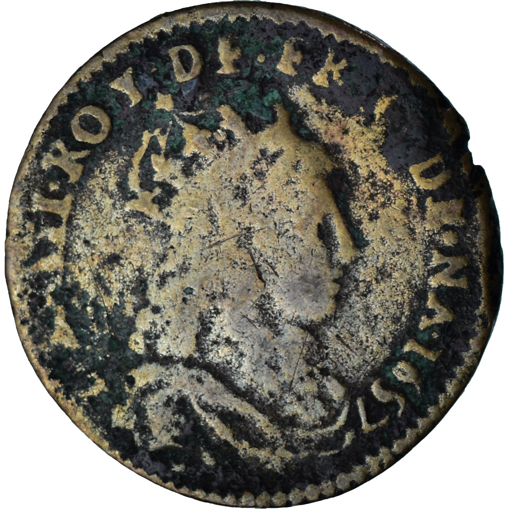 Coin, France, Louis XIV, Liard de France, 1657, Acquigny, VF(20-25), Copper