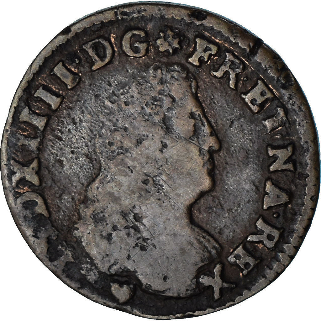Monnaie, France, Louis XIV, Deux deniers de Strasbourg, 2 Deniers, 1708