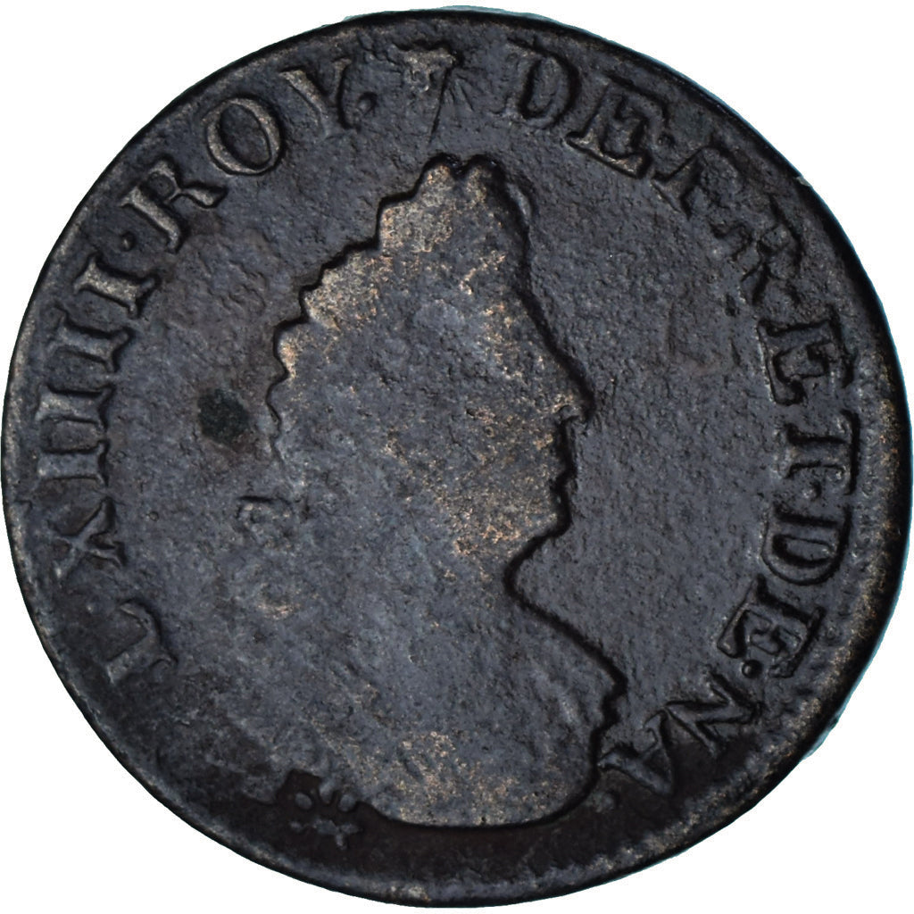 Moeda, França, Louis XIV, Quatre deniers de Strasbourg, 4 Deniers, 1698