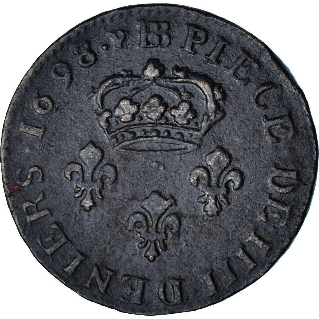 Moeda, França, Louis XIV, Quatre deniers de Strasbourg, 4 Deniers, 1698
