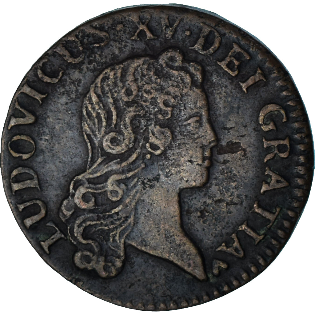 Coin, France, Louis XV, Liard au buste enfantin, Liard, 1720, Strasbourg