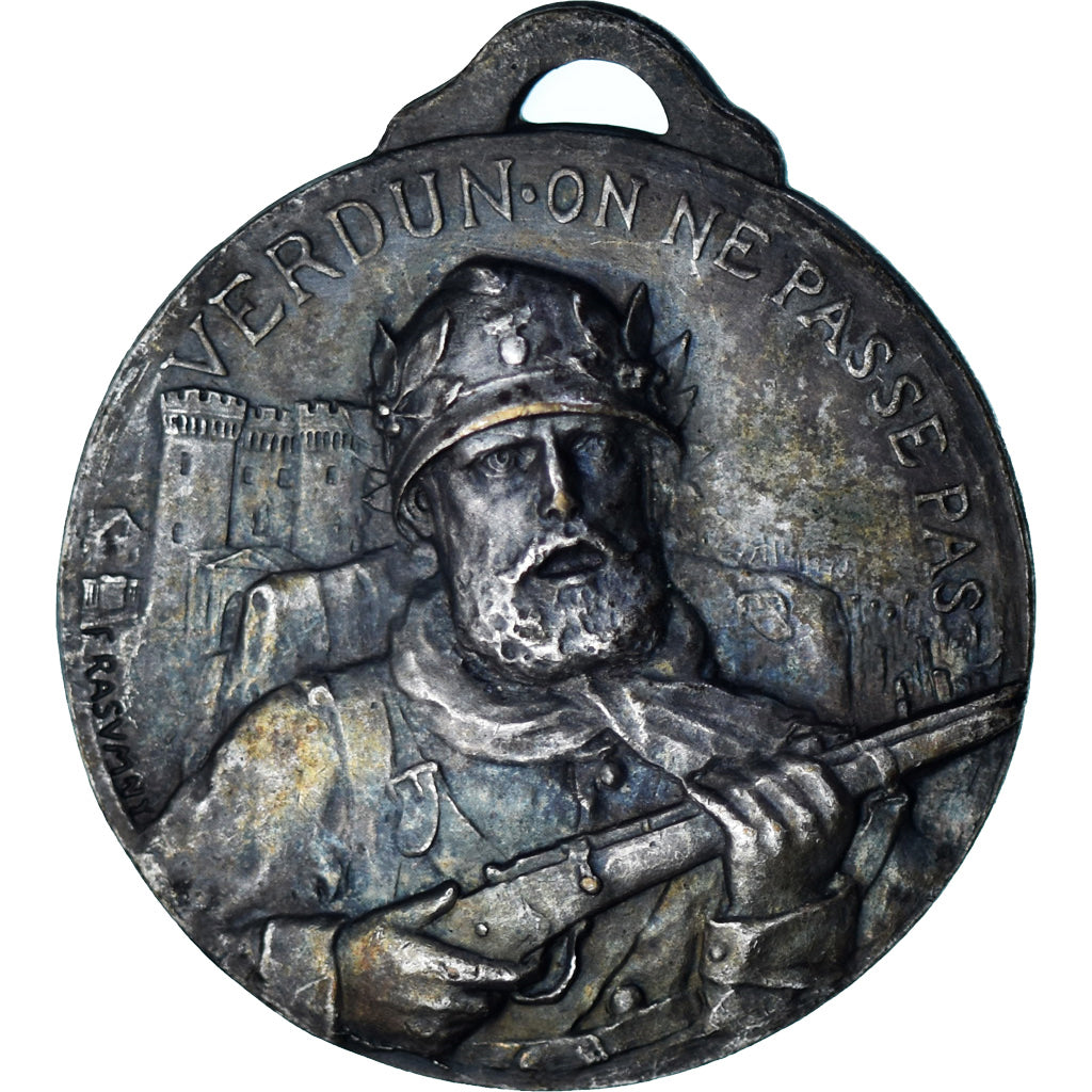 Francia, medalla, Verdun , On ne passe pas, WAR, 1917, Rasumny, MBC+, Cobre