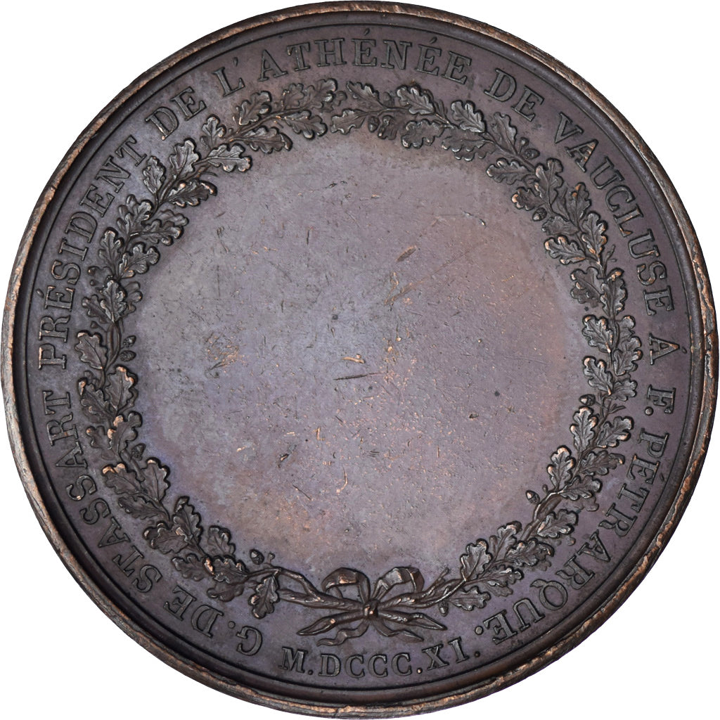 França, medalha, Napoleon I, Athénée du Vaucluse, 1811, AU(50-53), Bronze