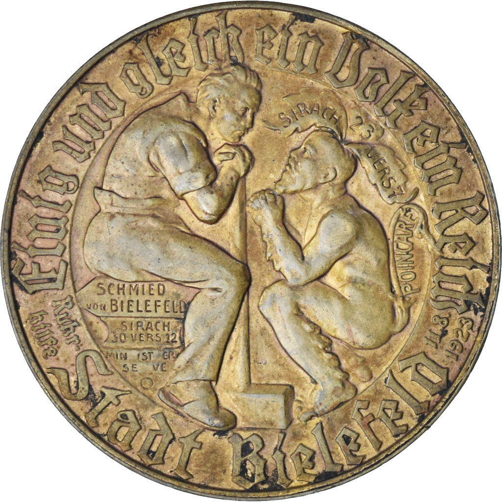 Allemagne, Médaille, Bielefeld Not-Goldmark, 1923, TTB+, Cuivre