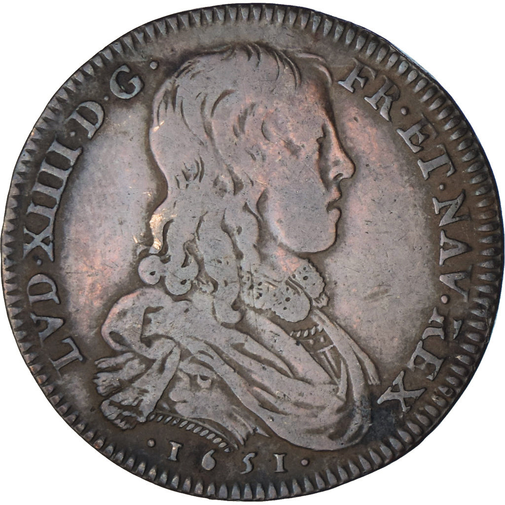 France, Jeton, Louis XIV Le Grand, History, 1652, TB+, Cuivre, Feuardent:12491