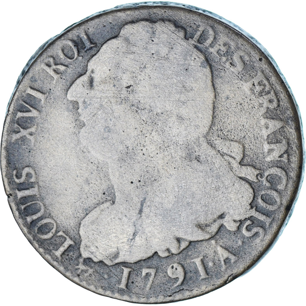 Moeda, França, 2 sols françois, 2 Sols, 1791, Paris, VF(20-25), Bronze