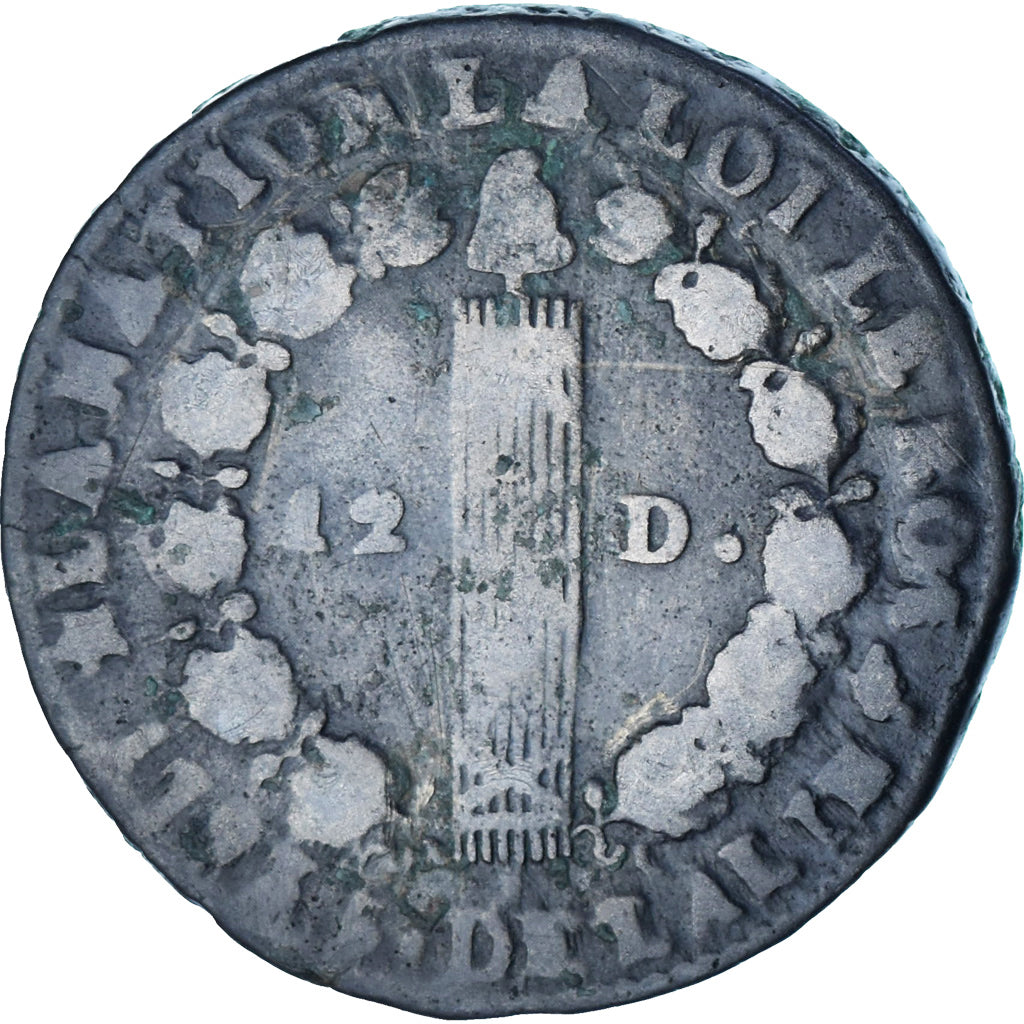Munten, Frankrijk, Louis XVI, 12 deniers françois, 12 Deniers, 1793, Marseille