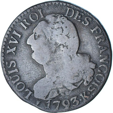 Coin, France, Louis XVI, 6 Deniers, 1793, Bordeaux, VF(30-35), Copper