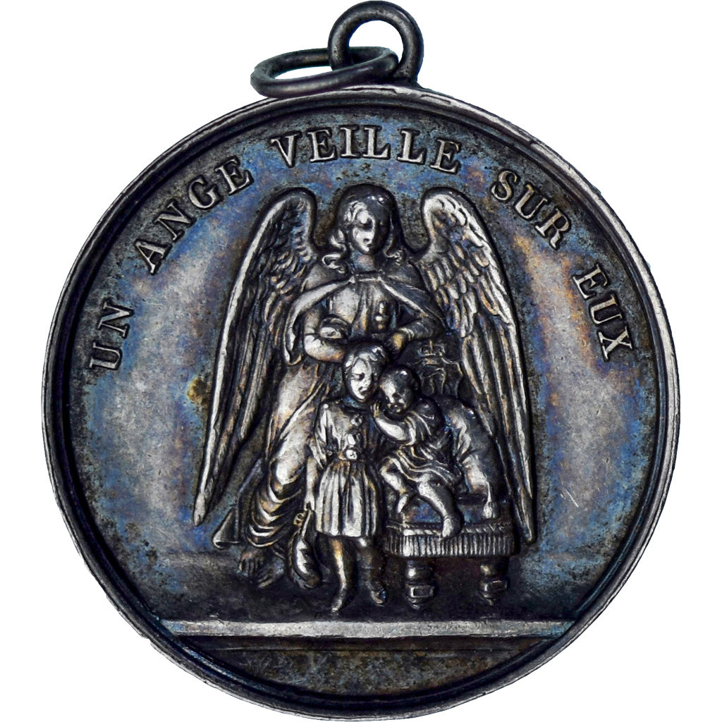 France, Medal, Donné par le Comte de Paris, 1845, Borrel, AU(55-58), Silver