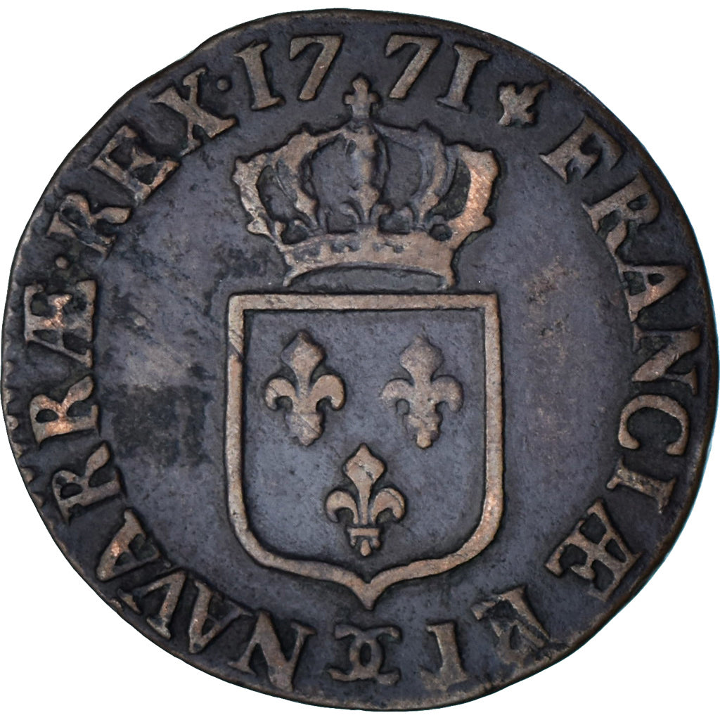 Coin, France, Louis XV, 1/2 Sol à la vieille tête, 1771, Besançon, EF(40-45)
