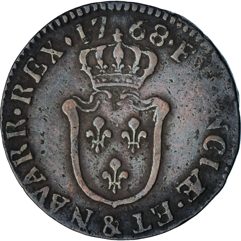 Coin, France, Louis XV, 1/2 Sol d'Aix, 1768, Aix, VF(30-35), Copper