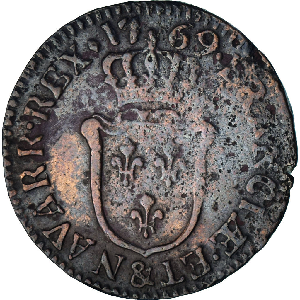 Munten, Frankrijk, Louis XV, 1/2 Sol d'Aix, 1769, Aix, FR, Koper, Gadoury:274