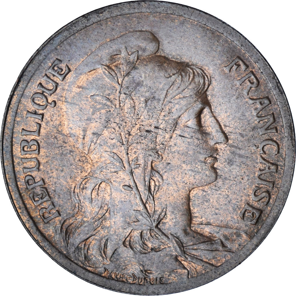 Moneda, Francia, Dupuis, 10 Centimes, 1917, Paris, MBC+, Bronce, Gadoury:277