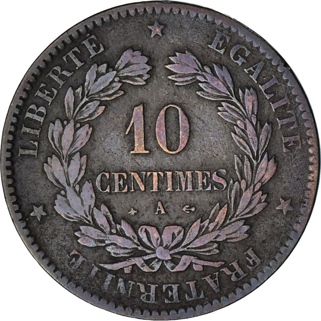 Coin, France, Cérès, 10 Centimes, 1870, Paris, VF(20-25), Bronze, KM:815.1