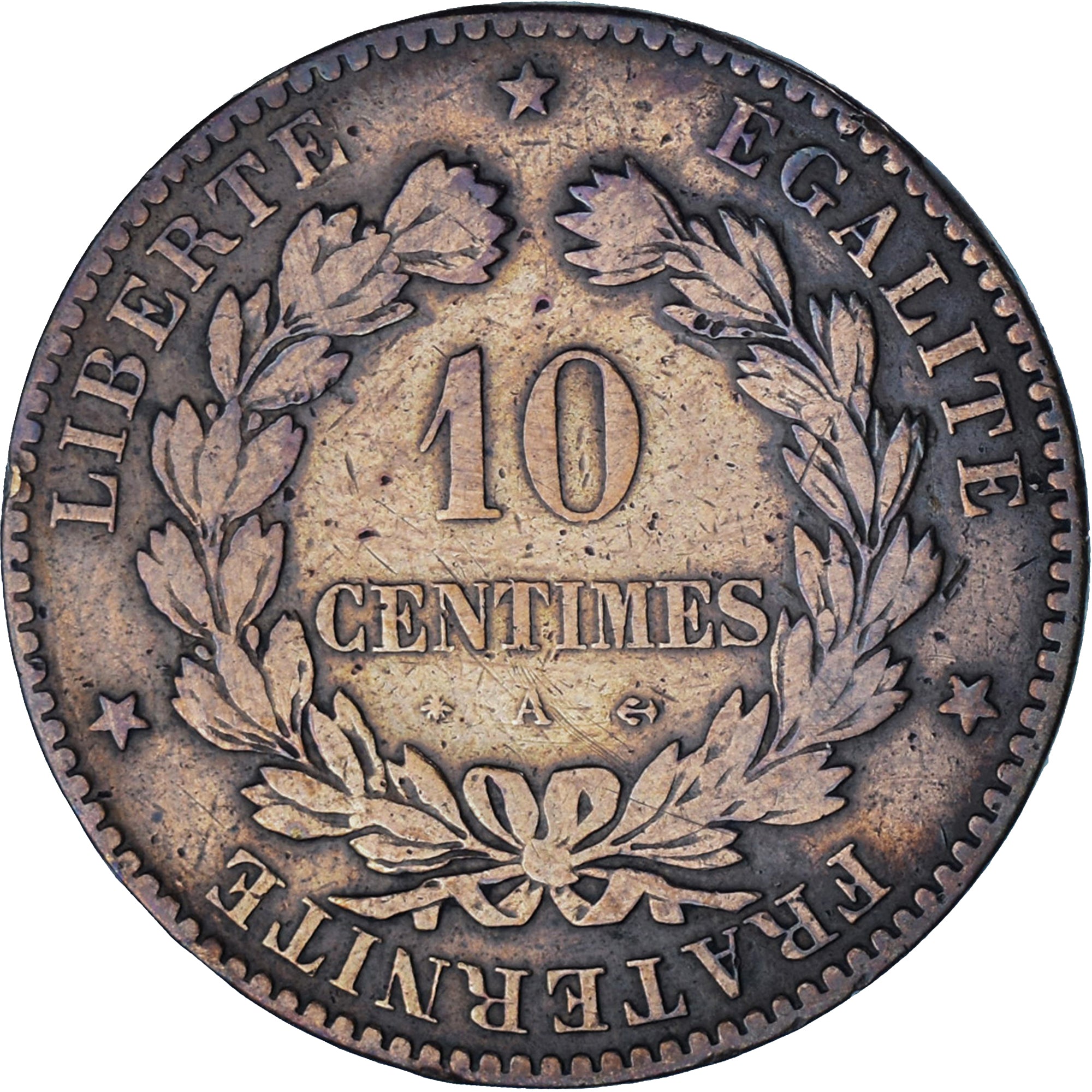 Coin, France, Cérès, 10 Centimes, 1879, Paris, VF(20-25), Bronze, KM:815.1